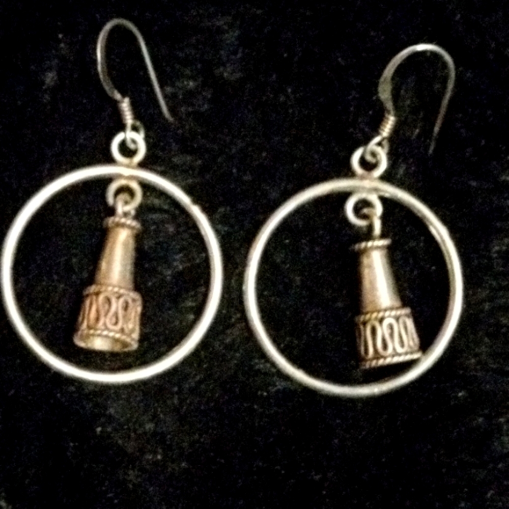 Very Vintage Tribal hoop Earrings From Bali sterling silver.